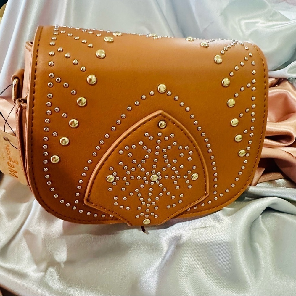 Western Studded Camel Fanny Pack – Boho Belt Bag - Picture 2 of 10